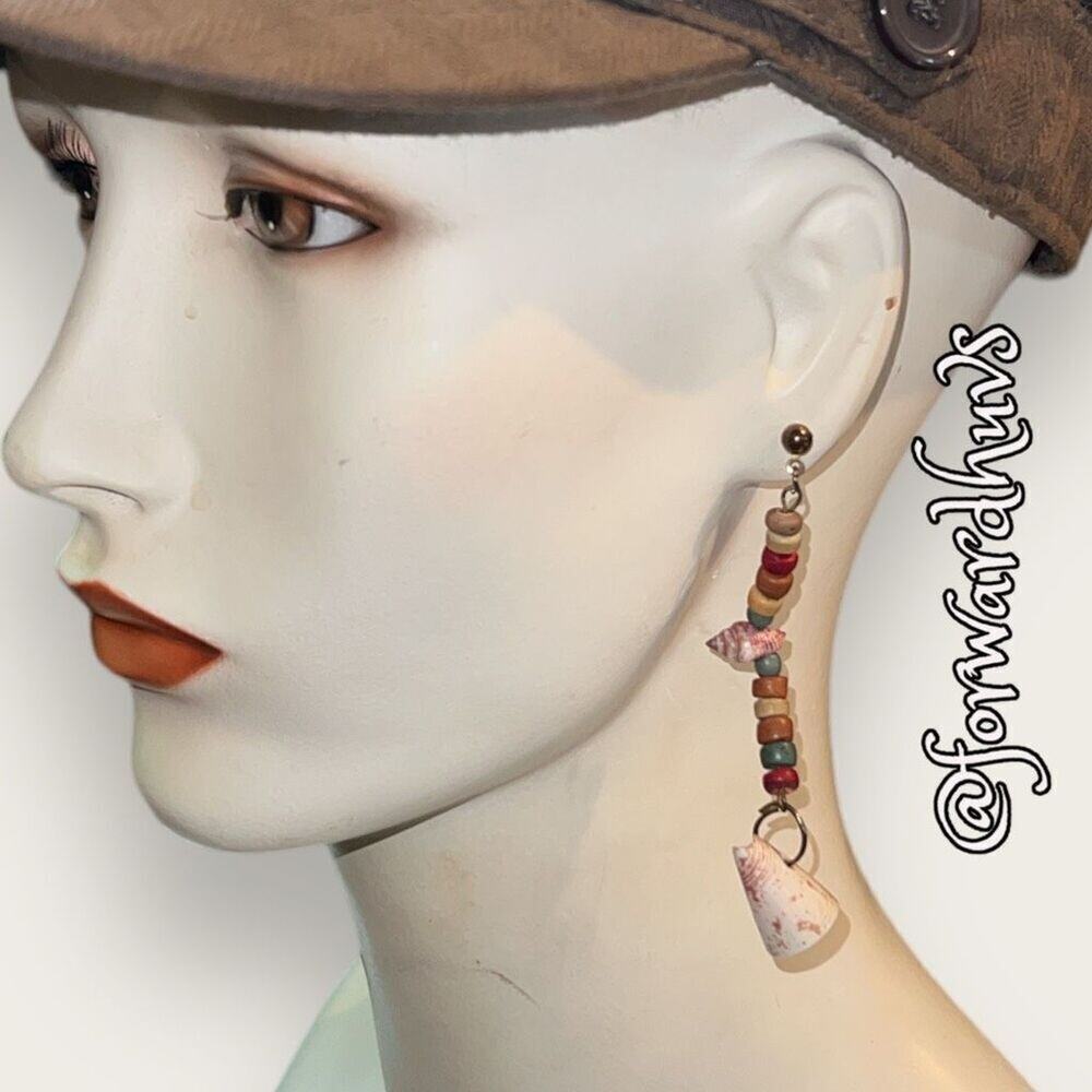 Bundle Sale 3 for $15 | Boho Seashell Earrings | Wood Beads